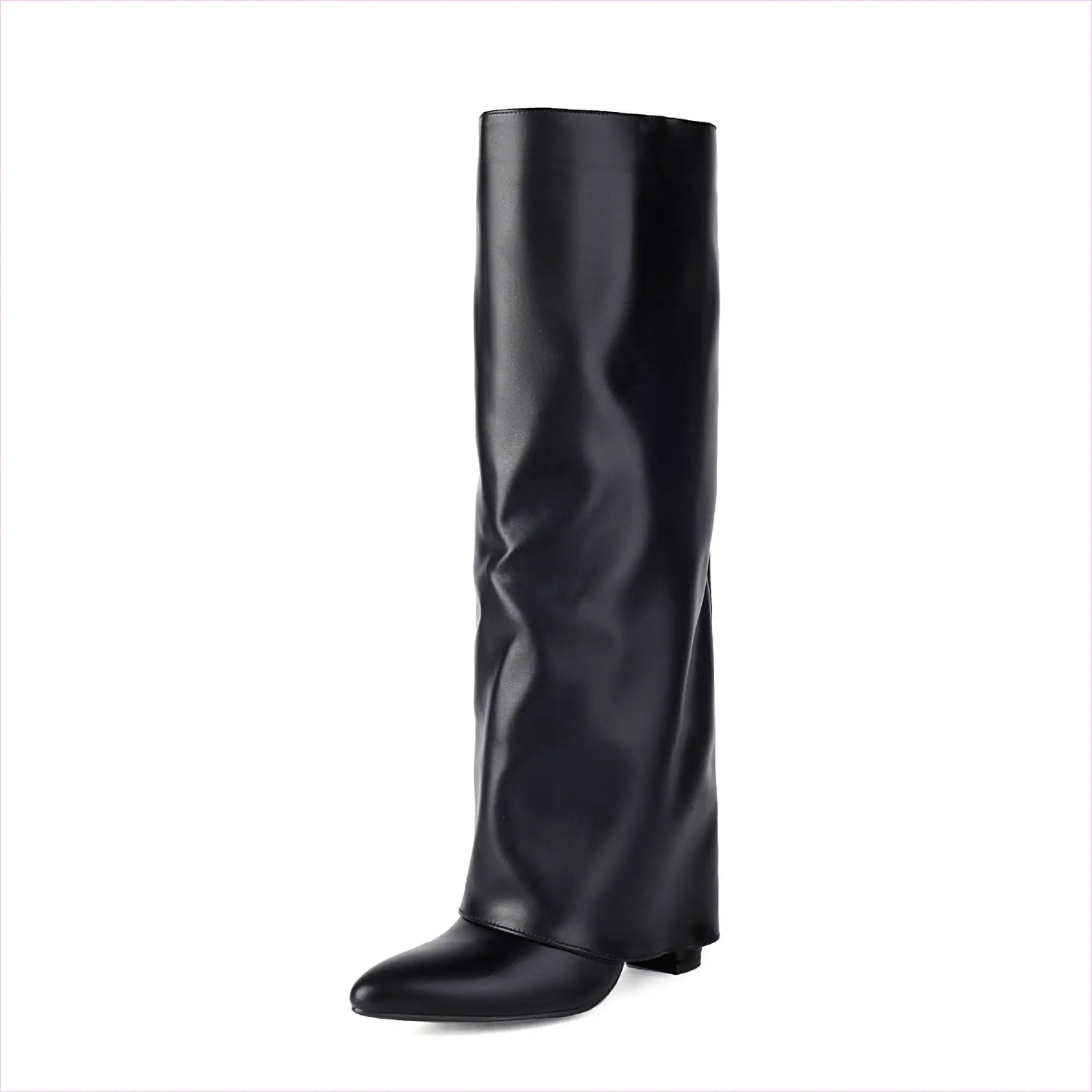 Plus Size Unisex High Heel Fold Over Boots for All Bodies