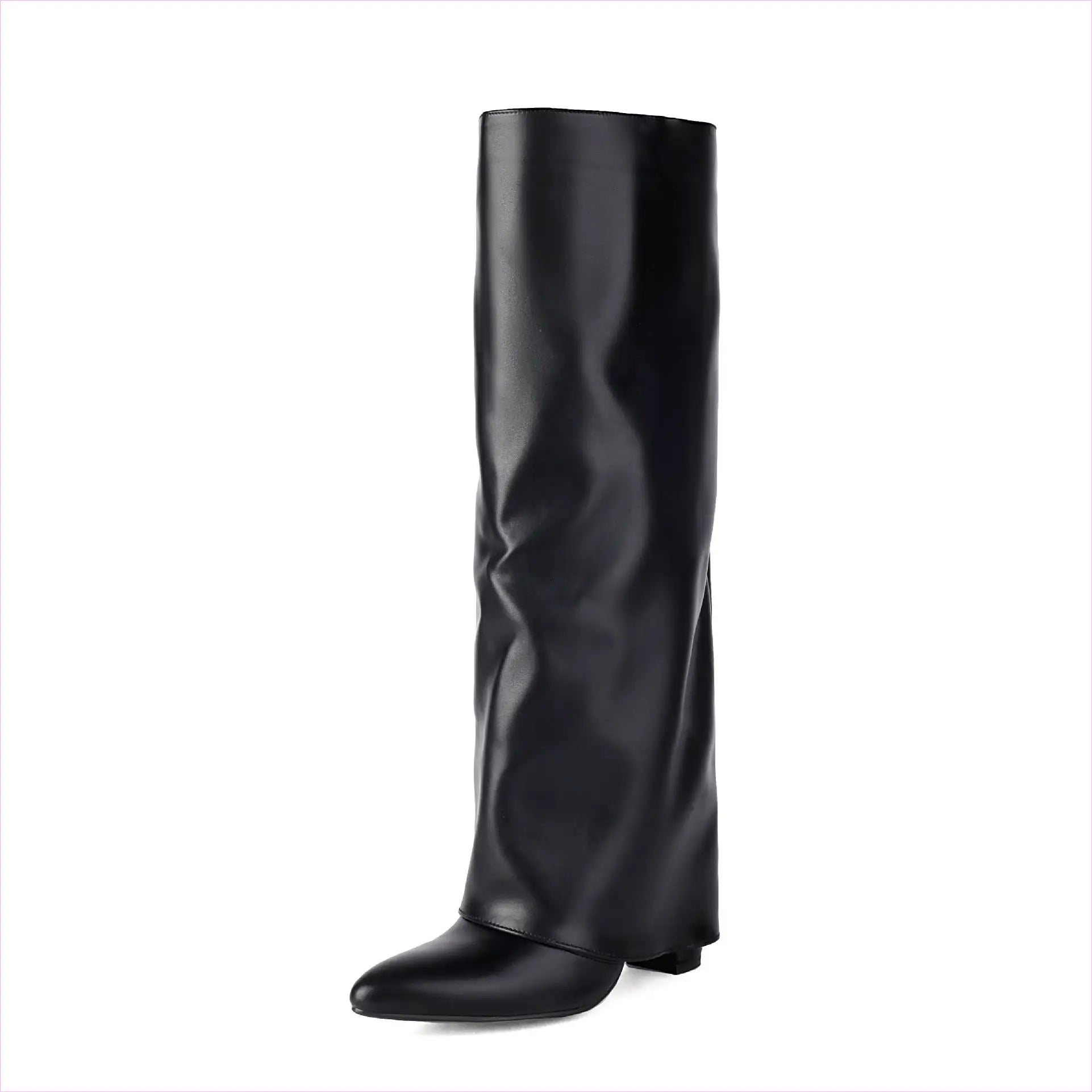 Plus Size Unisex High Heel Fold Over Boots for All Bodies