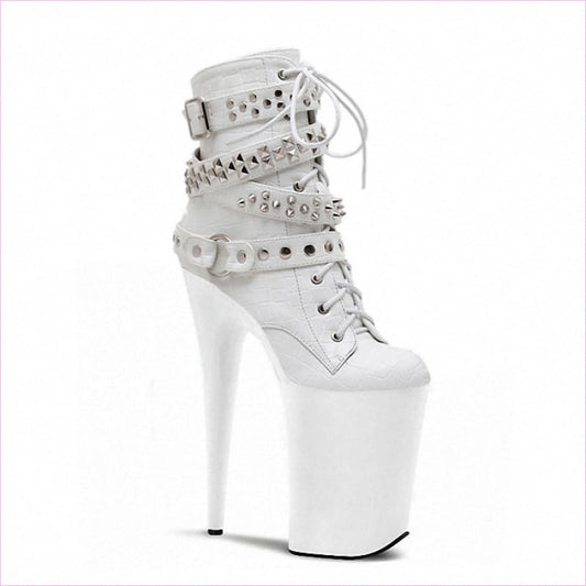 Pole Dance High Nightclub Platform Patent Leather Boots 3