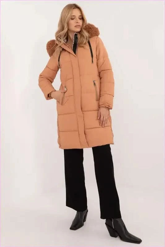 Quilted Winter Jacket Warm Style Factory Price brown s