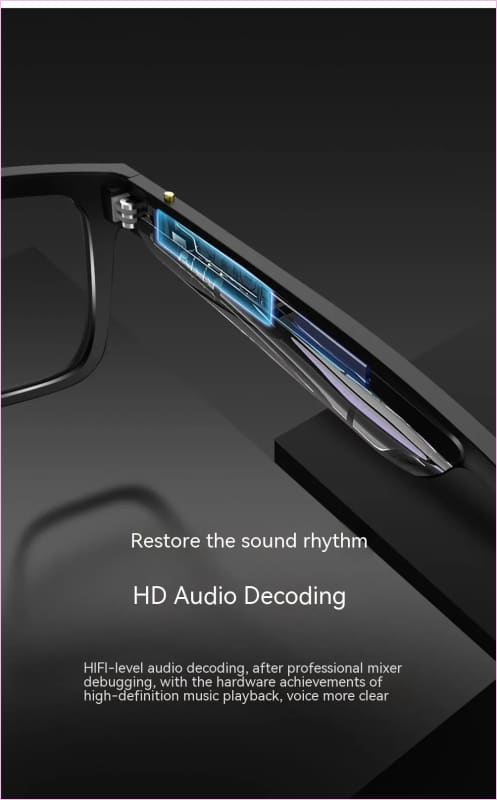Smart Glasses Black with Bluetooth Headset and Fashion
