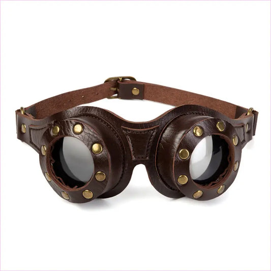 Steampunk Industrial Retro Leather Goggles Cosplay Brown