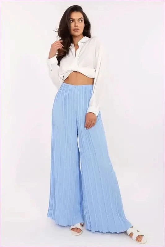Structured Trousers Unique Style Women's Fashion Italy Moda blue one-size-fits-all