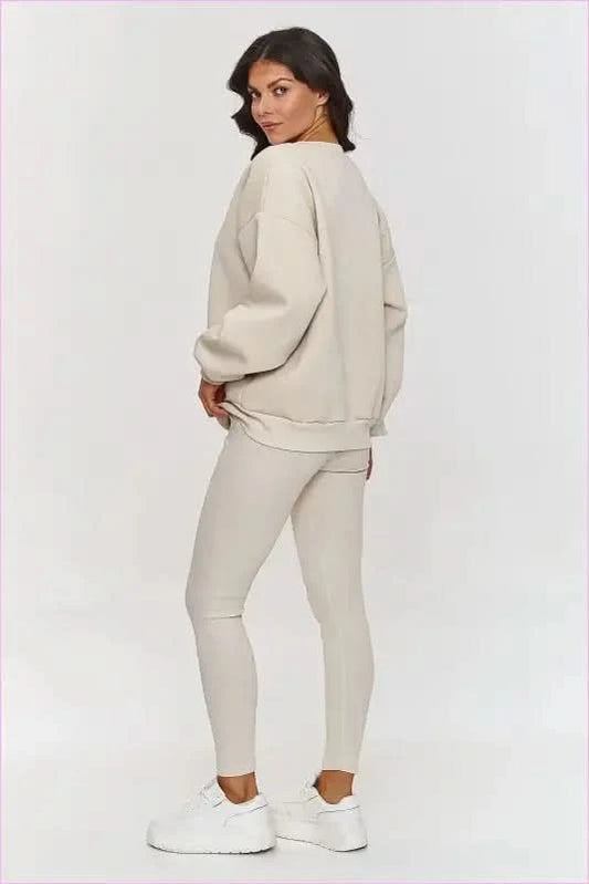 Stylish Cotton Sweatsuit Set for Women's Fashion Makadamia