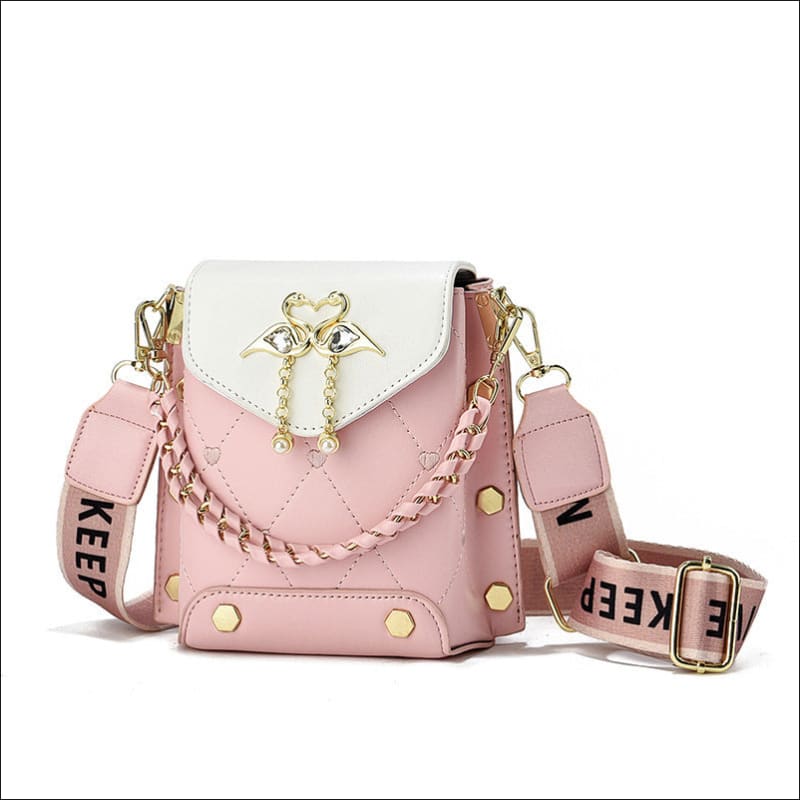 Stylish Shoulder Bag with Swan Pearl Chain Charm