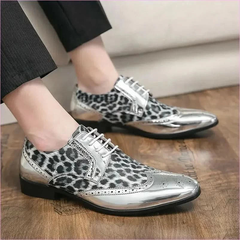 Stylish Silver Patent Leopard Print Shoes for a Bold Look - Pleasures and Sins
