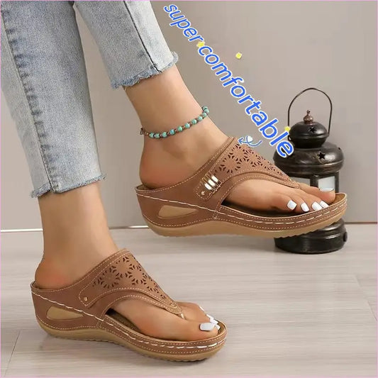 Ladies Platform Wedge Sandals - Roman Style for Fashion