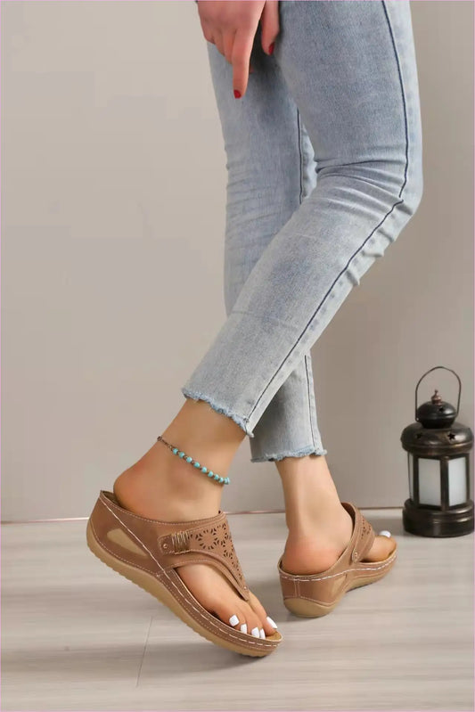 Ladies Platform Wedge Sandals - Roman Style for Fashion