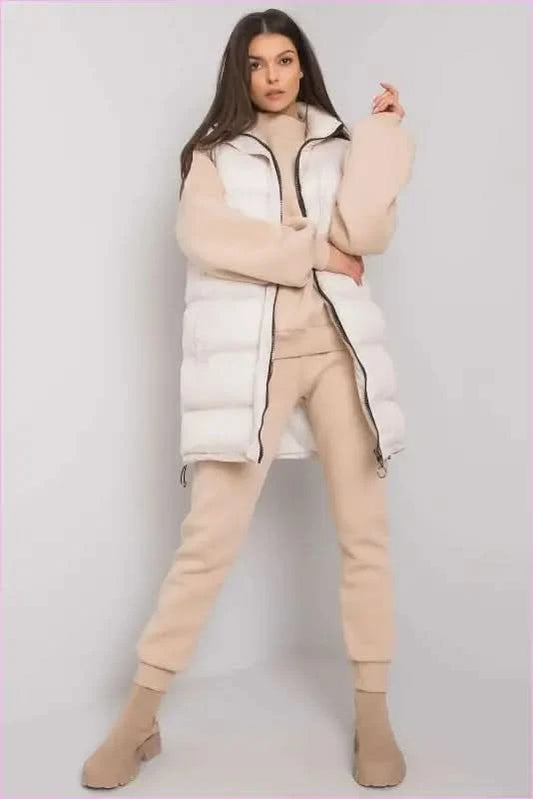 Three Piece Fashion Set Vest Sweatshirt and Pants - Pleasures and Sins