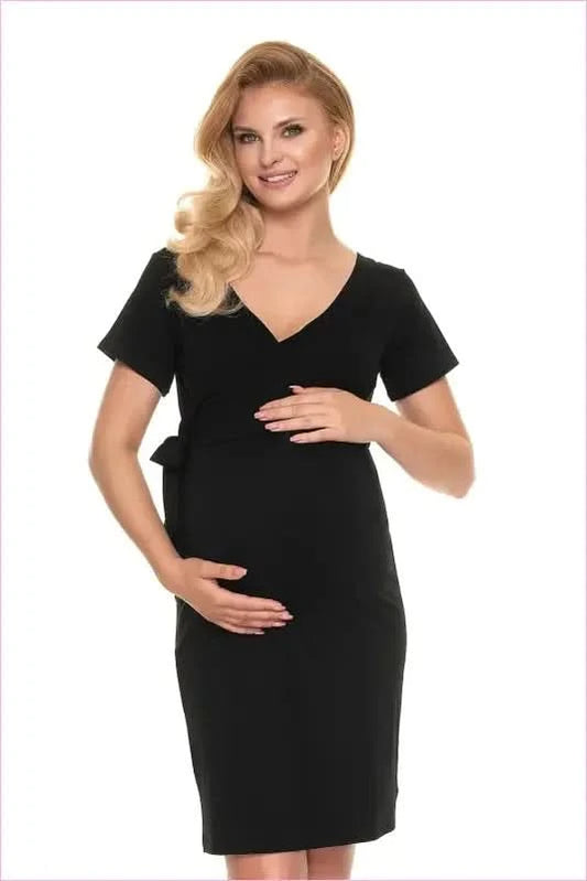 Tie Front Dress Unique Style Breastfeeding Fashion PeeKaBoo black S/M