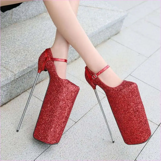 Ultra High Platform Shoes with Metal Heel Unique Shoes