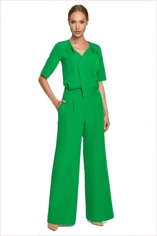 Unique Style Occasion Trouser Suit Moe green s