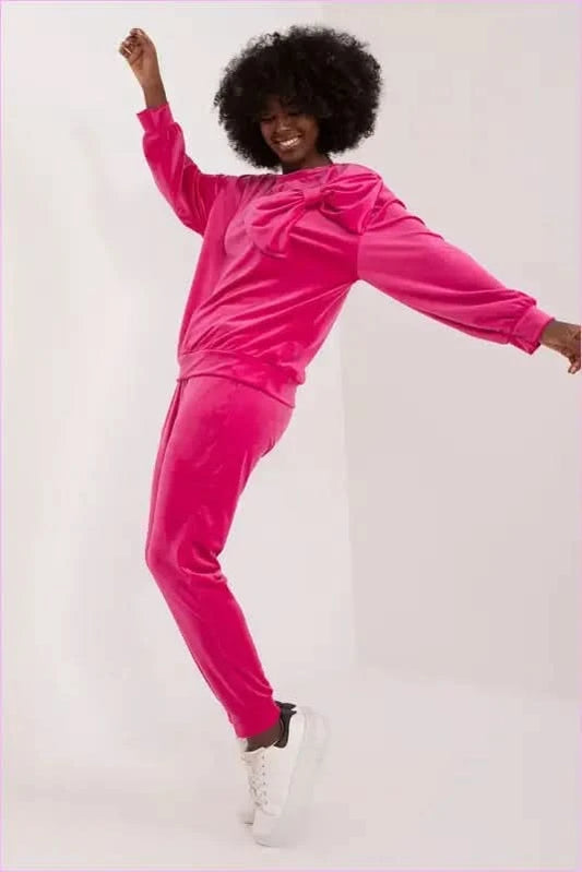 Velour Pants Set Casual Style Fashion Italy Moda