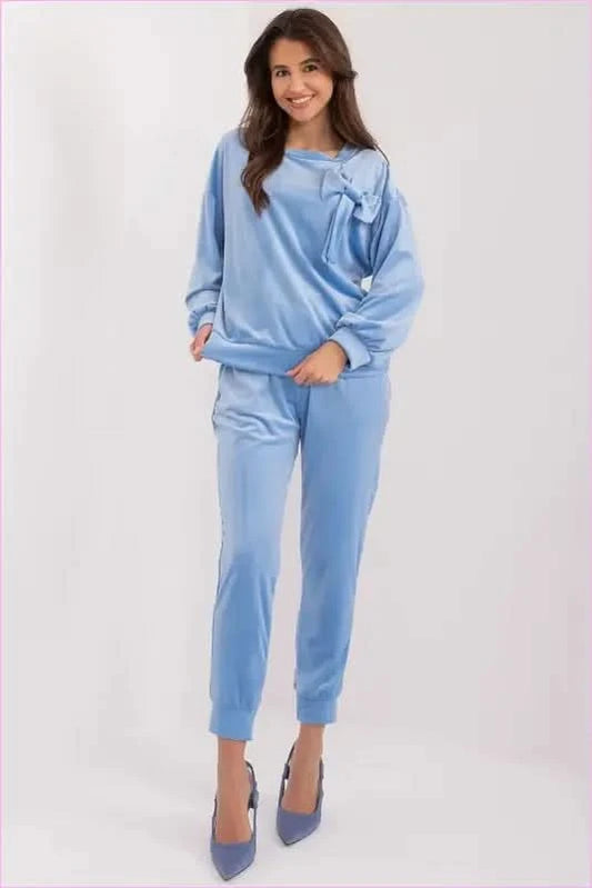 Velour Set Casual Style and Fashion Italy Moda blue one-size-fits-all