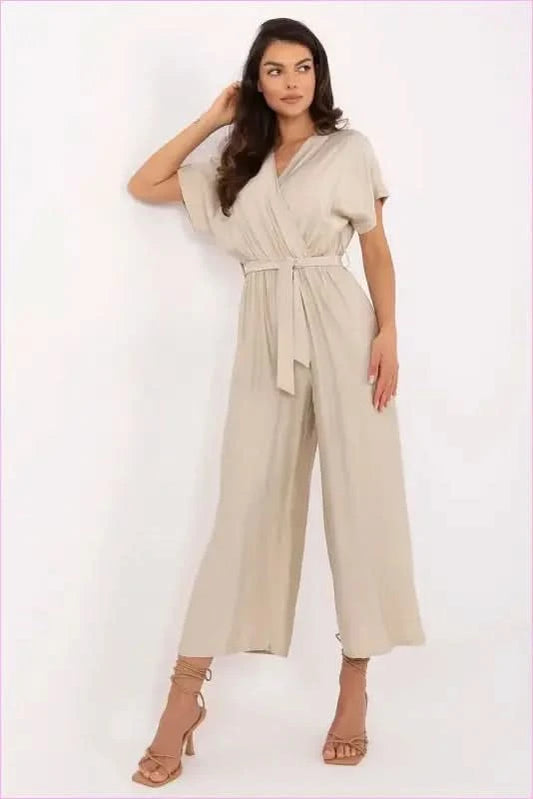 Versatile Jumpsuit Unique Style and Fashion Italy Moda beige one-size-fits-all