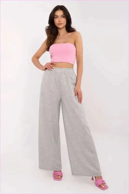 Viscose Blend Fashion Sweatpants Unique Style Casual Sweatpants Italy Moda grey one-size-fits-all