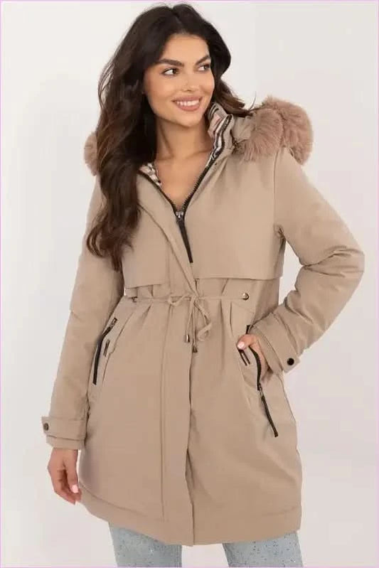 Warm Polyester Jacket for Unique Style Factory Price beige s