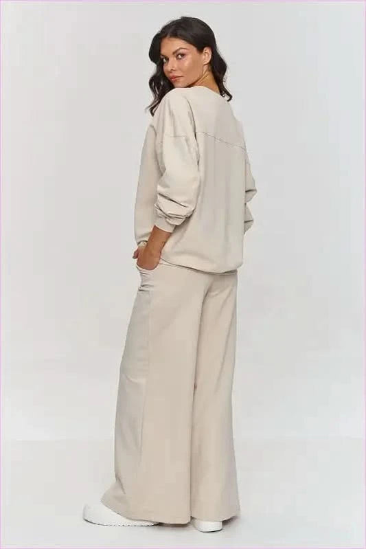 Womens Fashion Tracksuit Set Stylish Loungewear Makadamia