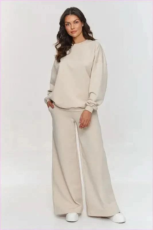Womens Fashion Tracksuit Set Stylish Loungewear Makadamia beige 36
