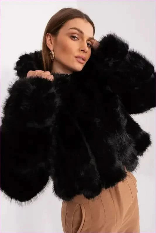 Womens Fur Transitional Jacket for Colder Days Fashion AT