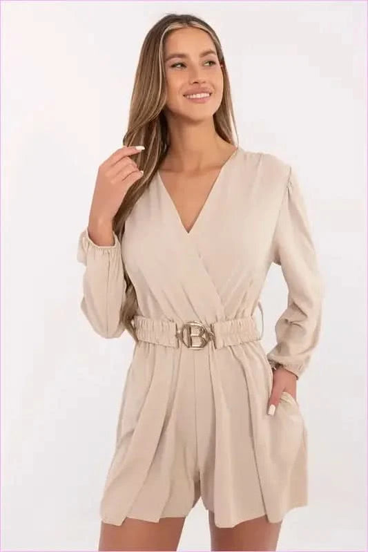 Women's Jumpsuit Unique Style Fashion Italy Moda beige one-size-fits-all
