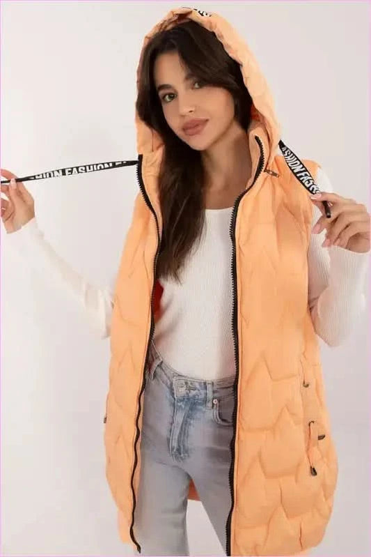 Women's Quilted Vest for Fall Winter Spring Fashion Factory Price orange s