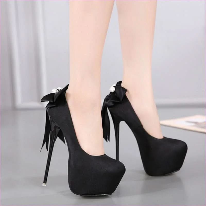 Women’s Stiletto Heels with Bow Detail for Elegant Style - Pleasures and Sins