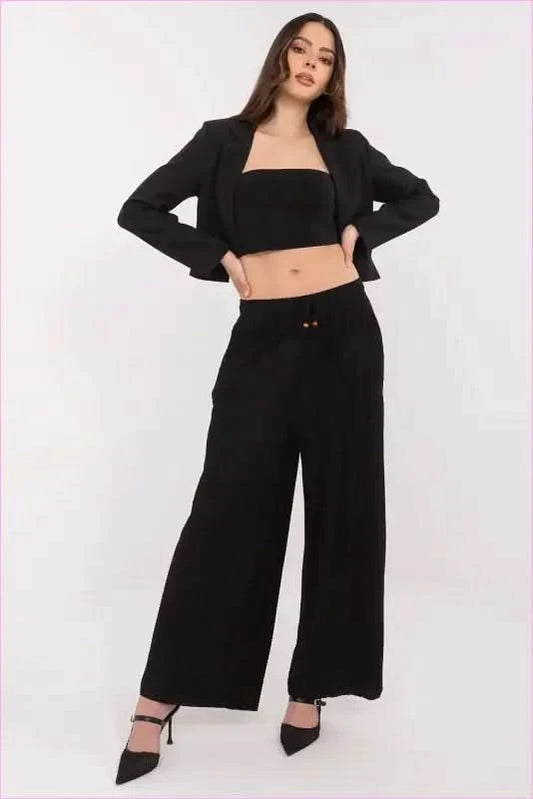 Womens Viscose Blend Fashion Trousers Sublevel black s